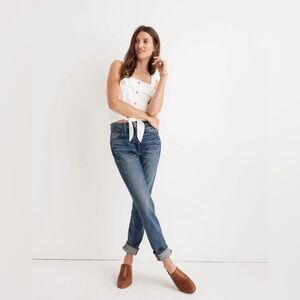 Madewell The Petite High-Rise Slim Boyjean in Frisco Wash